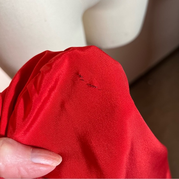 Vintage 70 80 Lilli Ann Retro Victorian Red Ruffle Front Feminine Tuxedo shirt - Picture 7 of 17